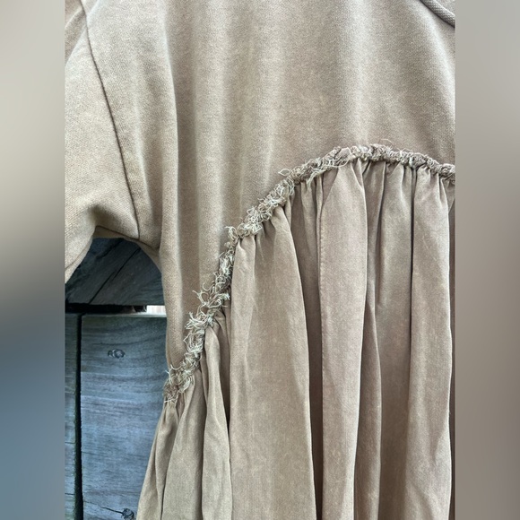 Tan Long Sleeve Mini Dress - Picture 4 of 10